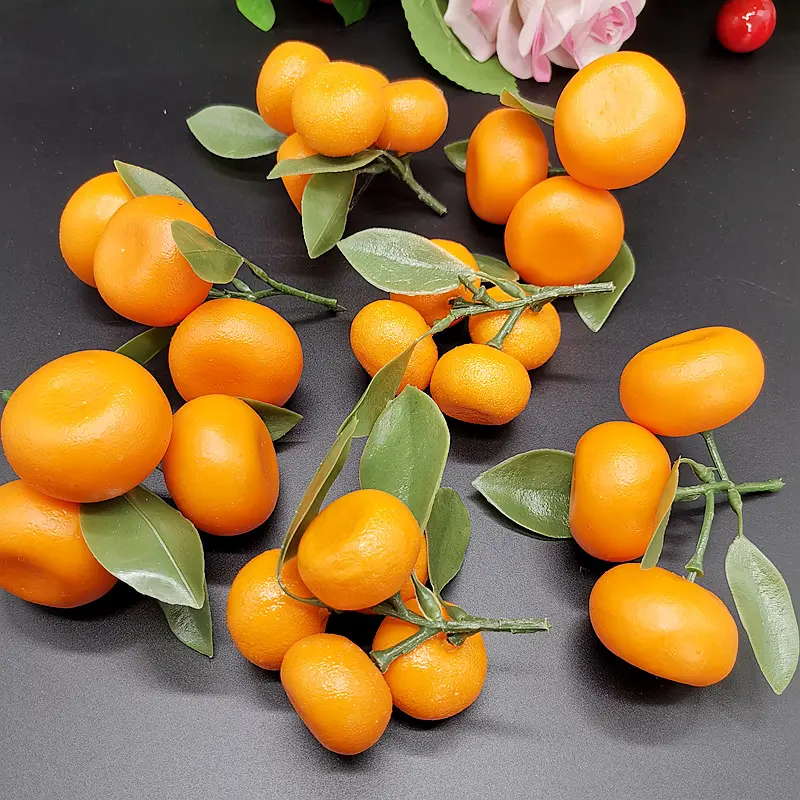 Ventes directes d'usine de sucre artificiel, d'oranges avec des feuilles, de fruits artificiels