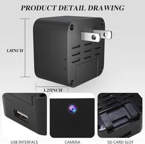 Caméra WiFi avec chargeur mural USB, prix d'usine, Full HD 1080P, caméra de surveillance sans fil pour la maison, le bureau, caméra de prise murale - Product Image 2
