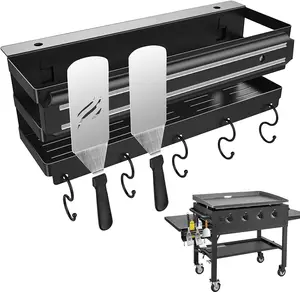 Kostenlose Installation BBQ Caddy mit Messer halter für 28 "36" Grill Gas grill Holzkohle grill Zubehör Aufbewahrung sbox