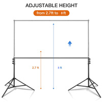 Photographie de fond portable 2x3x2.4m, Kit de Support en aluminium de toile de fond
