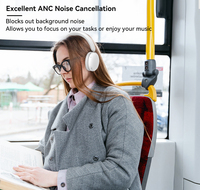 Casque audio Bluetooth LE hybride ANC supra-auriculaire sans fil LC3 avec mousse à mémoire de forme pour le gaming et micro