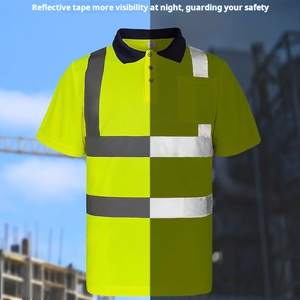 OEM Custom Logo ad alta visibilità riflettente uniforme costruzione di notte di sicurezza per la sicurezza del lavoro di <span class=keywords><strong>Polo</strong></span> abiti da lavoro - Product Image 4