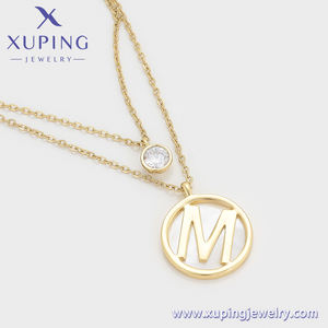 X000919747 Joyería XUPING Venta al por Mayor Lotes Bañados en Color Oro de 14K Collares de Letras de Joyería Fina de Moda - Product Image 4
