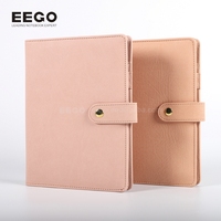 2025 personnalisé 6 trous or anneau classeur bouton feuilles lignées A5 Faux Pu personnalisé en cuir feuilles mobiles cahier