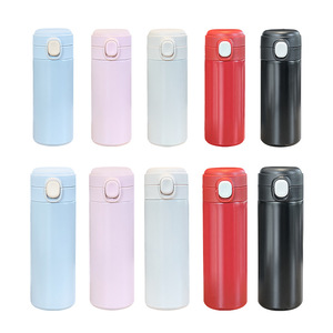 Gobelet isotherme personnalisé en acier inoxydable, mignon, avec couvercle à ressort et mini paille intégrée - Product Image 1