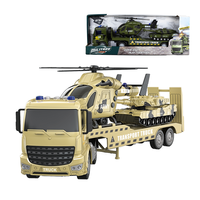1:18 Jouet militaire à inertie légère et sonore comprenant un hélicoptère et un char pour les enfants dans la guerre et le jeu de rôle d'entraînement au combat