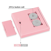 Mini miroir de maquillage portable à double face, compact, pliable, avec lumière LED noire, mignon et pratique
