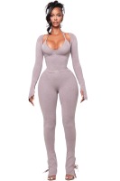 Ensemble de survêtement personnalisé OEM pour femme : haut et pantalon, legging, tenue de sport, ensemble d'entraînement pour femme