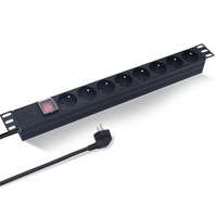 Câble 1,8 m 2 m, multiprise universelle 1U 8 voies pour armoire de serveur, centre de données, rack, barrette d'alimentation, unité de distribution d'alimentation (PDU), bonne qualité