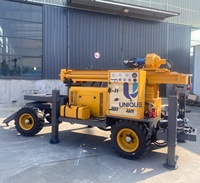 Foreuse hydraulique portable sur roues pour puits d'eau, profondeur de forage 200m, 350m, 400m