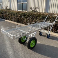 Remorques de pépinière à quatre roues galvanisées à chaud, chariots et brouettes agricoles robustes pour outils, OEM