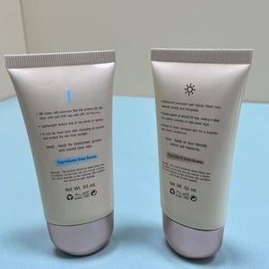Beige Cosmetic Squeeze Tube with Rose Gold Cap for BB Cream & <b>Sunscreen</b> - Product Image 4