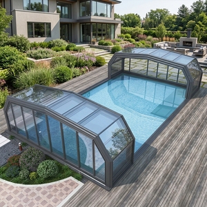 <span class=keywords><strong>Kit</strong></span> de véranda rétractable en aluminium <span class=keywords><strong>sur</strong></span> <span class=keywords><strong>mesure</strong></span> avec cloison coulissante en verre pour piscine, solarium et maison en verre pour patio - Product Image 1