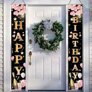 Bannière de bienvenue extérieure à suspendre pour la porte, décorations de Noël et d'anniversaire par sublimation à prix abordable - Product Image 1