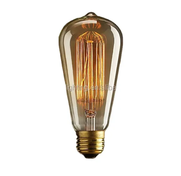 Vintage Antique Edison Bulbs ST64 E26/E27 Filament Cuộc Sống Lâu Dài Edison 120V 60 Wát Bóng Đèn