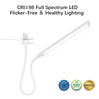 Lampu Meja LED Leher Fleksibel Tombol Tekan Pengatur Kecerahan Suhu Warna Konstruksi Logam Ramah Lingkungan Ramah Mata