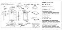 Película de Plotter de Inyección de Tinta CAD Wetac IDEA Gradient Flow Coating Doble Mate, Anti-rizado, Translúcida, PET Mylar, para Trazado de Ingeniería 75-200