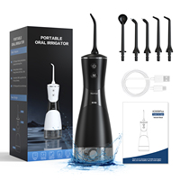 Irrigateur buccal avec écran LCD, nettoyeur de dents avec 6 embouts, 5 modes, hydropulseur portable