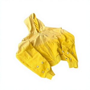 Sudadera con capucha de invierno de algodón 100% ecológico con cremallera completa, corte holgado y extragrande, con estampado puff, de fabricante - Product Image 1