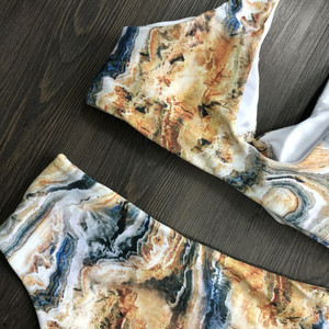 High-top bandage custom-made fully digital printed sexy women's summer holiday casual high-waisted stretchy beachwear swimsuit - Product Image 5