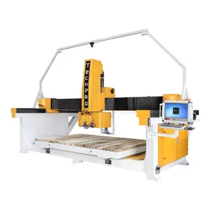 Economical 4+1Axis CNC Stone CNC Router Machine 5 Axis Bridge Saw with Waterjet Integrated Machine