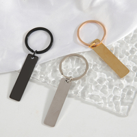 Porte-clés en acier inoxydable pour bricolage en forme de barre à bandes personnalisées Appreciatione Present Gift Metal Key Chains Tags With Custom Laser Logo