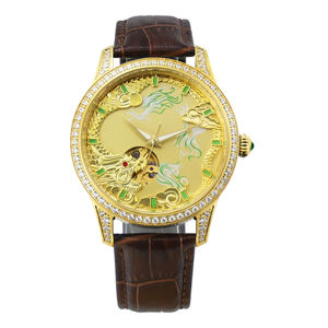3D Golden Dragon Phoenix Pattern Luxury Natural Jade <b>Watch</b> for <b>Men</b> and Women Automatic Mechanical <b>Watch</b> - Product Image 1