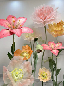 Lot de fleurs artificielles géantes (fragondes, roses, <span class=keywords><strong>lotus</strong></span>) à toucher réel, pour mariages et événements - Product Image 5