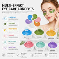 Masque pour les yeux en hydrogel personnalisé, patchs pour les yeux multicolores à étiquette privée avec acide hyaluronique, collagène, peptides, niacinamide, soin à l'aloe vera