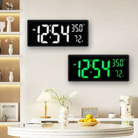 Reloj de Pared Digital LED Grande, Moderno y Decorativo, con Temperatura, Humedad, Calendario, Minimalista, para el Hogar, para Personas con Demencia