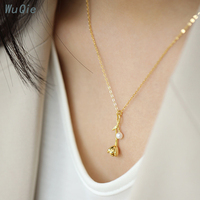 Wuqie — bijoux en argent 925 avec perles, pendentif en forme de coquille, plaqué or de Rose, cadeau pour femmes, nouvelle collection