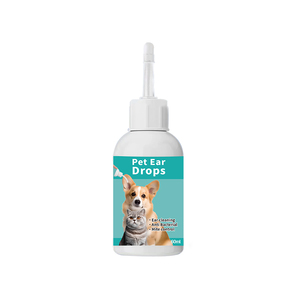 Gotas para los oídos de mascotas, 60ml, antibacterianas, para perros y gatos, limpieza de oídos, control de ácaros - Product Image 1