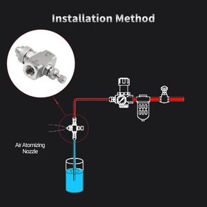 Mới 304 thép không gỉ không khí phun vòi phun nữ chủ đề phun sương 80 độ Siphon <span class=keywords><strong>fan</strong></span>-hình dạng phun tip làm sạch các bộ phận thiết bị - Product Image 4