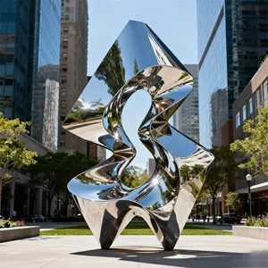 Tùy chỉnh chất lượng cao <span class=keywords><strong>3D</strong></span> đánh bóng thép không gỉ tác phẩm điêu khắc/bức tượng nhỏ với màu sắc tùy chỉnh để sử dụng ngoài trời hoặc không gian thương mại - Product Image 2