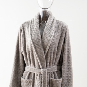 Plush Jacquard <strong>Robes</strong> for Women Warm Coral Fleece Pyjamas Floor Length Customized Bathrobes Adult Thicker Long <strong>Coat</strong> with Pockets - Product Image 2