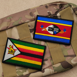 Châu Phi Nước Cờ Nhãn Số Lượng <span class=keywords><strong>100</strong></span>% Thêu Chiến Thuật Áo Sơ Mi Ba Lô Zimbabwe Chad Zimbabwe Cờ Vá Cho Hat DIY Sew-On - Product Image 1