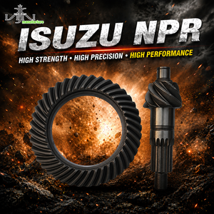 Set Corona e Pignone ad Alte Prestazioni 7x41 7x43 <span class=keywords><strong>Serie</strong></span> N NPR 292mm 18T Kit Ingranaggi Conici a Spirale 20CrMnTi per Isuzu - Product Image 1