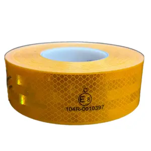 2 INCH*45.7m Custom Logo Certification Yellow Diamond Grade Retro Safety Reflector ECE 104r Reflective Tape For Truck