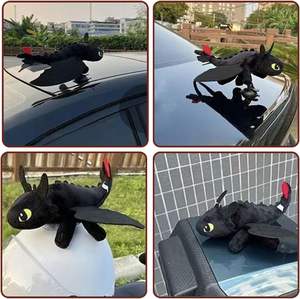 Peluche de Dragón UUIVIRS, Negro, Sin Dientes, con Pequeñas Ventosas, para <span class=keywords><strong>Casco</strong></span>, Coche, Techo de Motocicleta, Decoración de Techo Solar, de Algodón - Product Image 6