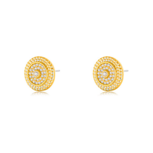 ต่างหูสตั๊ดชุบทองอินเทรนด์ PE0080 สำหรับผู้หญิง เครื่องประดับหรูหรา - Product Image 3