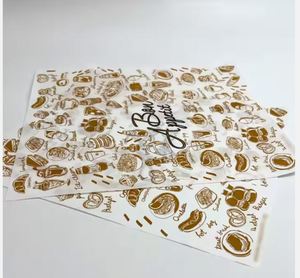 Papier ciré alimentaire imprimé sur mesure, très vendu, jetable, en PE, pour gâteaux, sandwichs, hamburgers, anti-graisse - Product Image 6