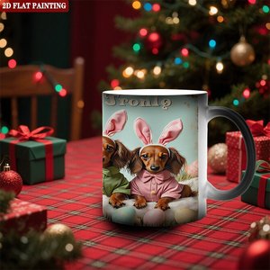 Thanksgiving Mug 11oz Frosted Black <b>Ceramic</b> Heat Sensitive Blank <b>Cup</b> - Product Image 2