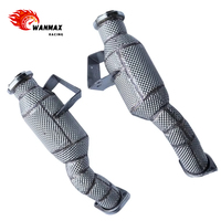 Downpipe Knalpot Performa Tinggi Dengan Pelindung Panas untuk Mercedes Benz AMG W205 3.0L V6 2015-2023 Katalis 200 Sel