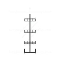Présentoir de sol métallique double face personnalisé avec paniers en fil métallique réglables pour outils électriques et quincaillerie en magasin de détail