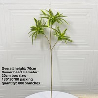 Tanaman Hias Bambu Lily Poliuretan Berpinggiran Emas 3 Cabang, Cetak 3D, 30-100cm, Dekorasi Pernikahan Hotel Rumah, Thanksgiving, Lembut