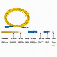 Kabel Patch Fiber Optik SC ke SC UPC 0.9mm 2.0mm 3.0mm G652D LSZH Simplex ODF untuk FTTH CATV