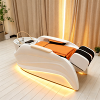 Chaise de shampooing inclinable pour salon de beauté et de coiffure Chuque, hydrothérapie de la tête, massage électrique, cuir, design imperméable
