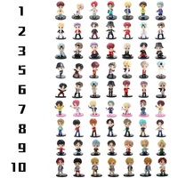 Lot de 7 figurines de modèles de groupes KPOP Bangtan Boys, jouets de dessin animé en PVC, porte-clés, ornements de voiture, décorations de gâteau