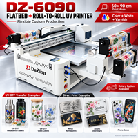 2026 60CM*90CM Warna Putih Pernis Label Kayu Ubin Keramik Panel Akrilik Pencetakan XP600 A1 Printer UV Flatbed DZ-6090