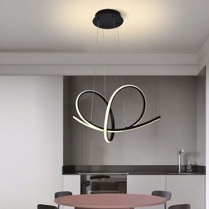 HIVIES Lustre En Aluminium Lustre Lampes Moderne Salon Hôtel Cercle Ligne Pendentif Éclairage Conception Anneau Rond LED Lustre - Product Image 5